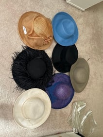 Grouping Of Hats, Including Ostrich Feathers