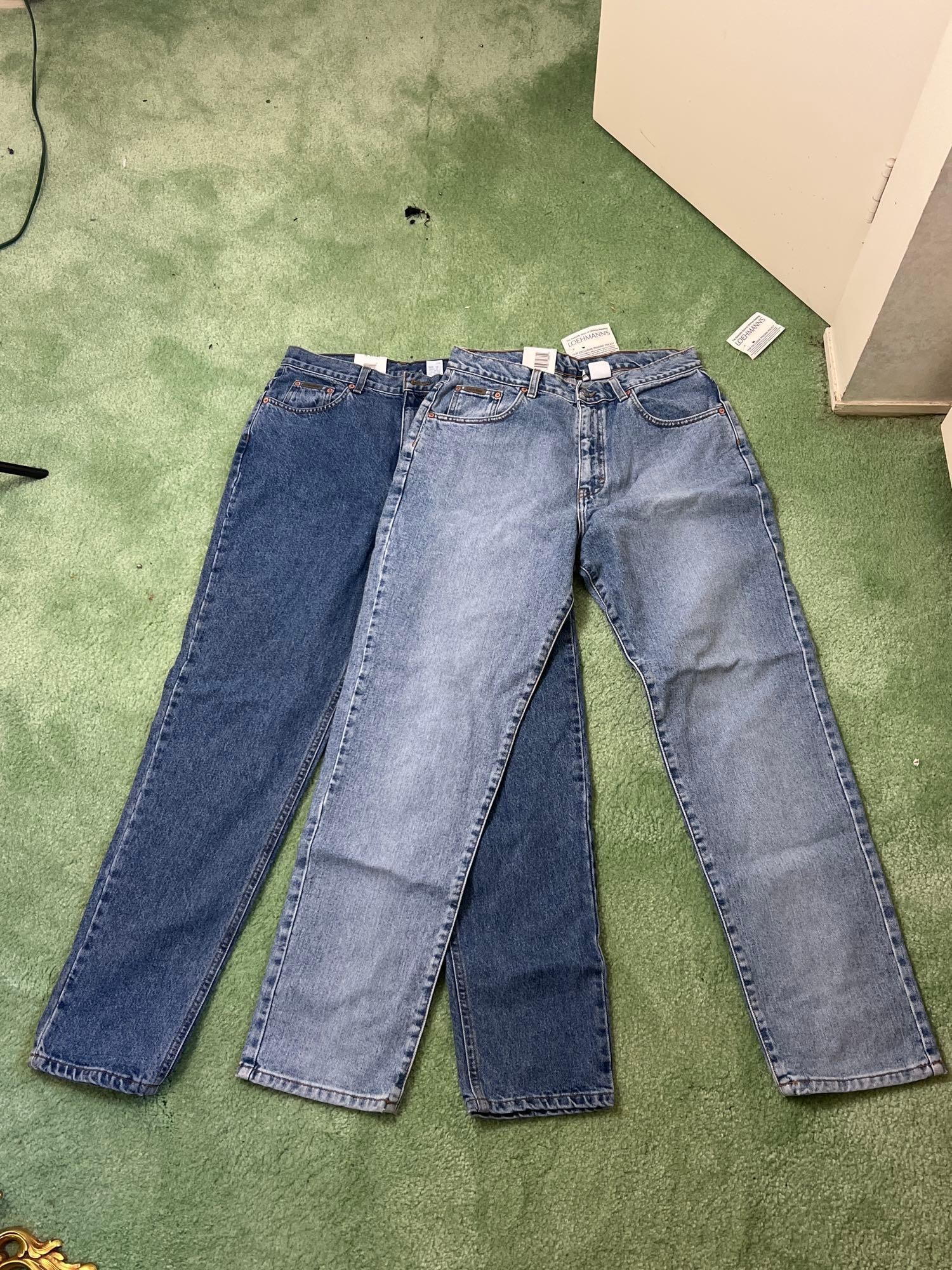 Two Pairs Vintage Calvin Klein Jeans, Size 14, With Tags: Two pairs vintage Calvin Klein Jeans, size 14, with tags.