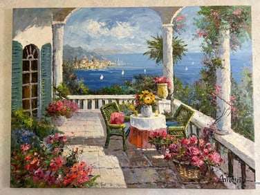Oil On Canvas Seascape, Signed "Antonio."