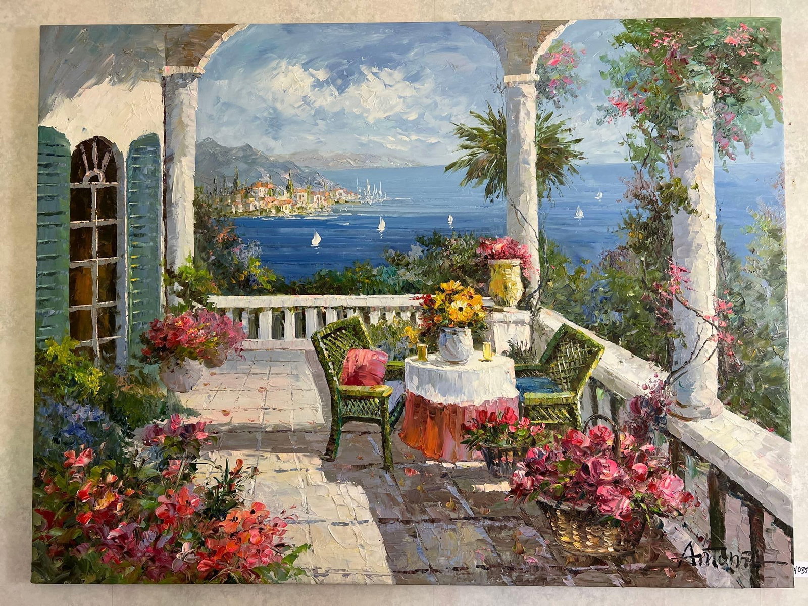 Oil On Canvas Seascape, Signed "Antonio.": Oil on canvas seascape, signed "Antonio."