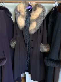 Belle Fare Fox Fur Trimmed Cashmere Coat