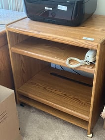 Two Drawer Oak Office Cart