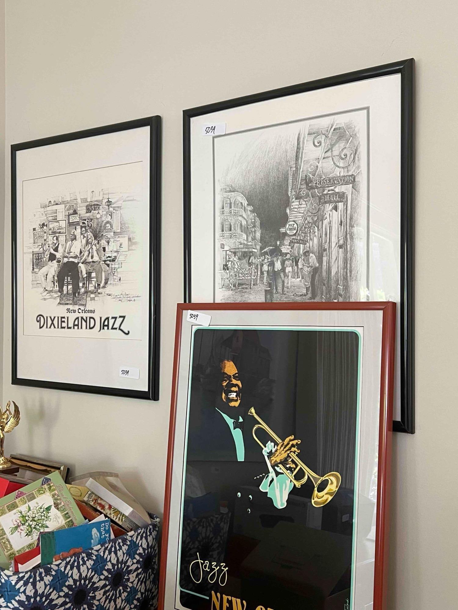 Three Framed Jazz Music Posters (1 of 5)