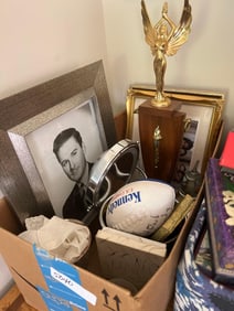 Trophies, Autographed Mini Football, Picture Frames, And Collectibles