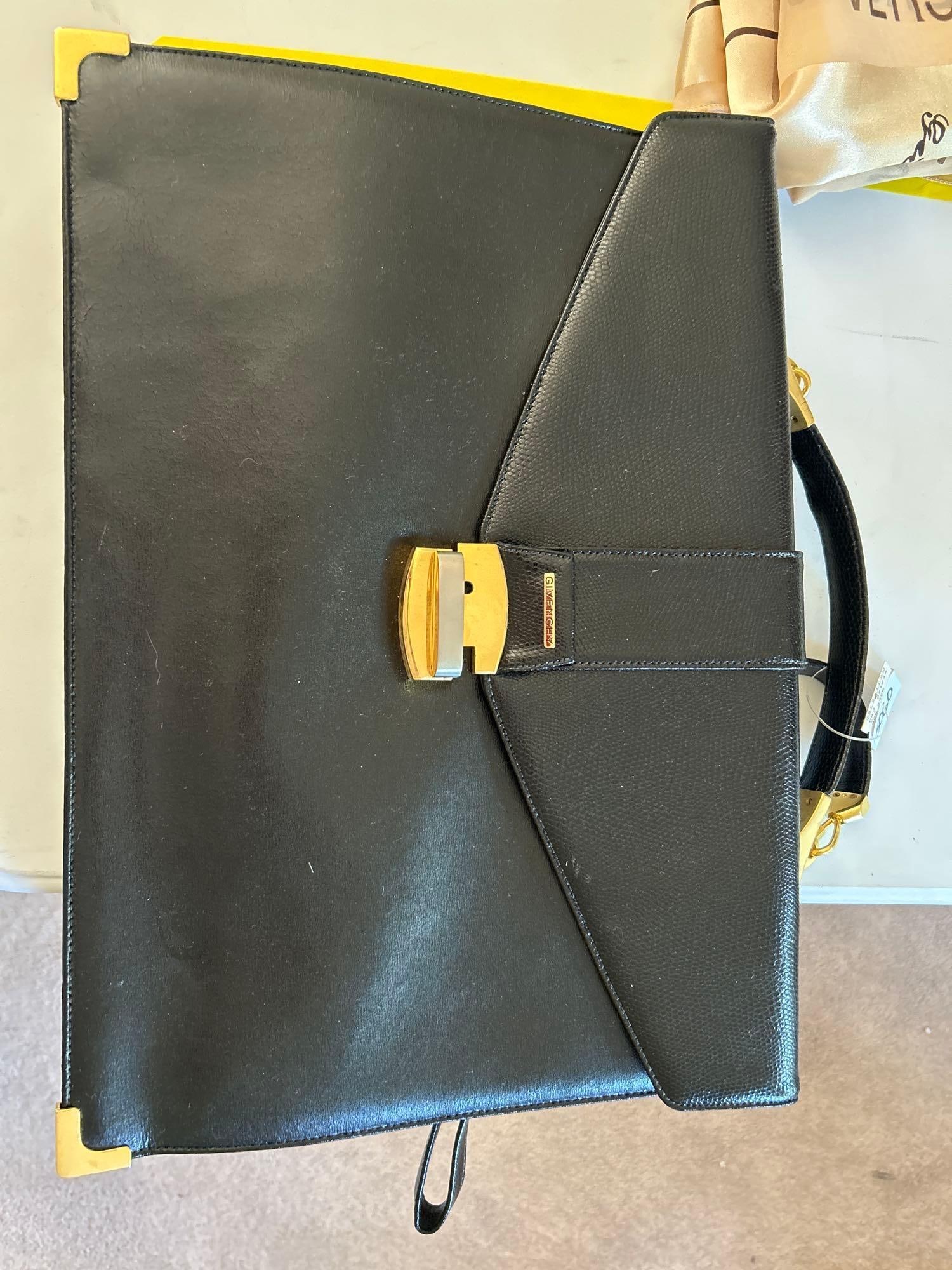 Givenchy Leather Briefcase: Givenchy leather briefcase. With original tag