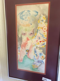 Mid Century Abstract Nude, Watercolor On Paper