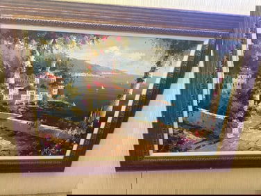 Italian Seascape Painting On Canvas