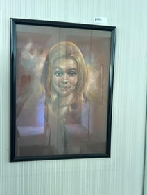 Apoleon King, Mid Century Portrait Of Woman, Pastel On Paper