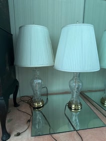Pair Of Crystal Table Lamps