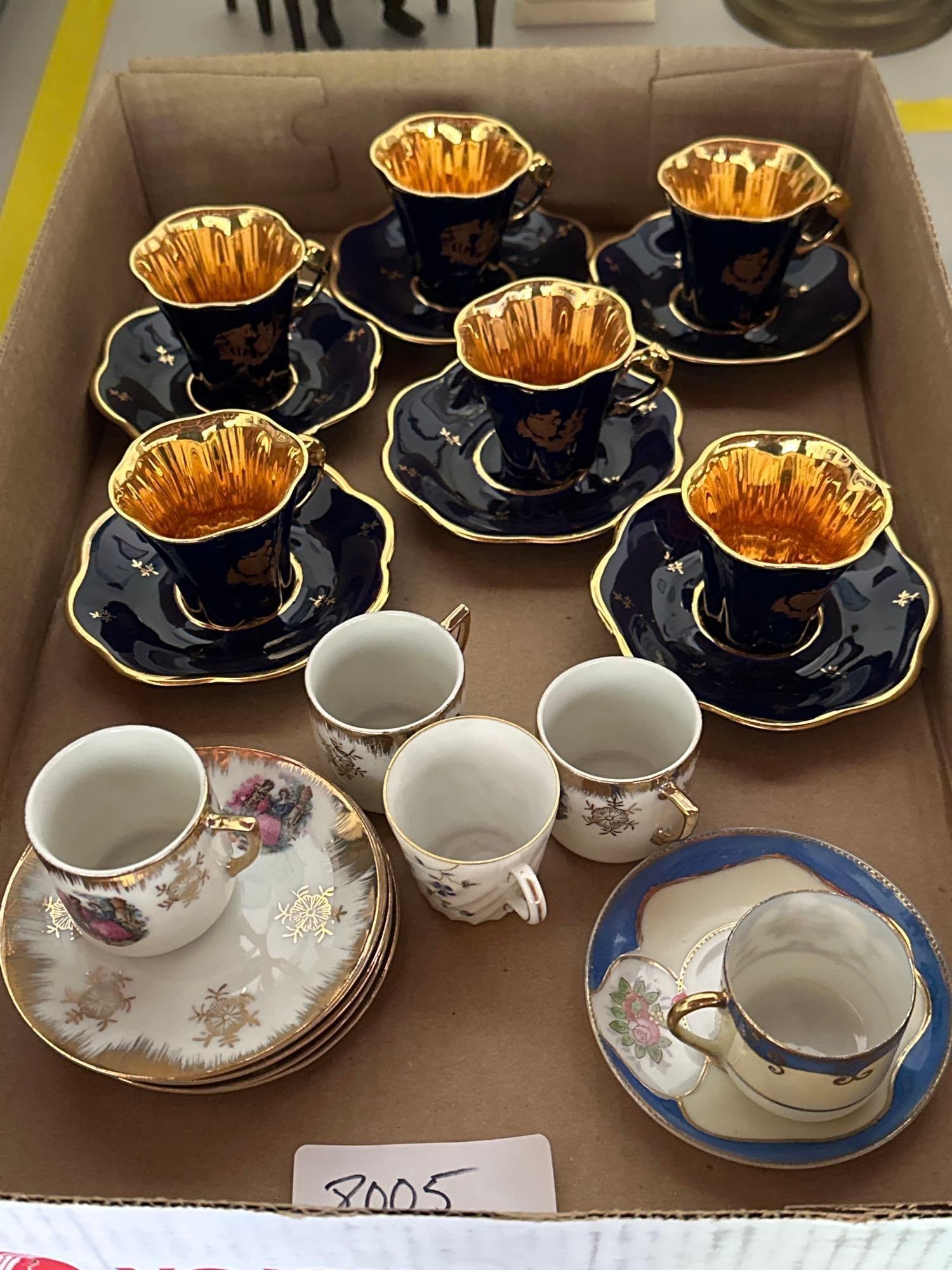 Limoges And Other Porcelain Demitasse Cups.: Limoges and other porcelain demitasse cups.