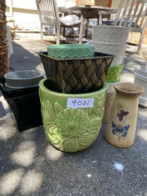 14 Ceramic & Metal Garden Pots