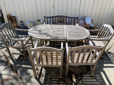 Six Piece Wooden Patio Set