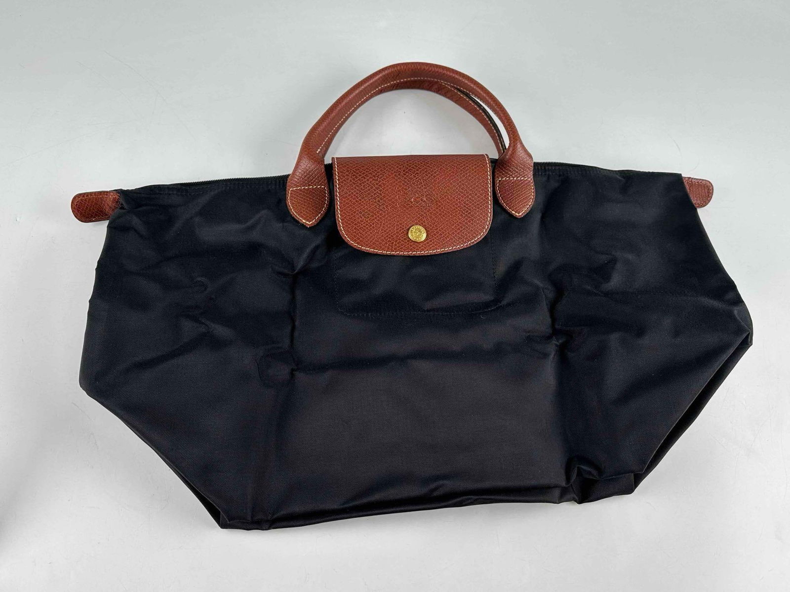 Longchamp Leather & Canvas Tote Bag (1 of 4)