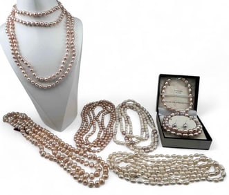 Grouping Of Freshwater Pearl Jewelry, Including Sterling Silver Findings