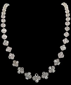 Sterling Silver Rock Crystal Bead Necklace