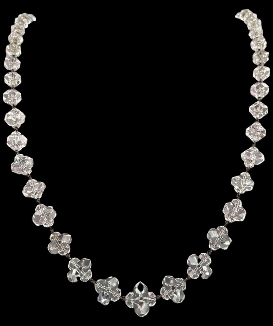 Sterling Silver Rock Crystal Bead Necklace (1 of 6)
