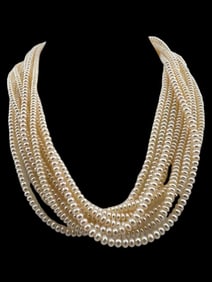 14K Eight Strand Pearl Necklace