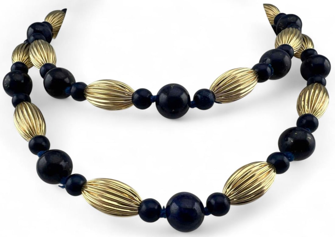14K Lapis Bead Necklace (1 of 3)