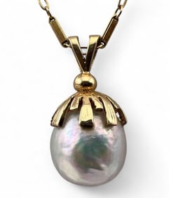 14K Baroque Pearl Necklace