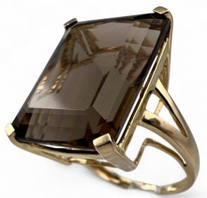 14K Smokey Topaz Ring