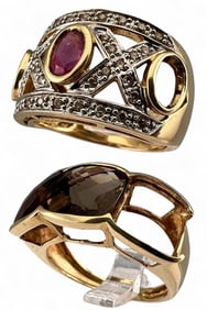 Two Gem Set 14K Rings