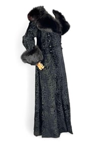 Vintage Persian Lamb & Black Fox Fur Coat