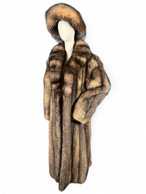 Fox Fur Full Length Coat & Hat
