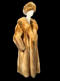 Red Fox Fur Coat & Hat