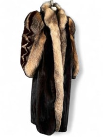 Mahogany Mink & Fox Fur Coat