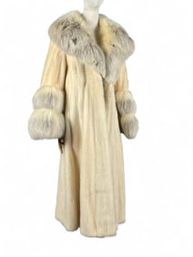 Pietro Becchetti Fox & White Mink Fur Coat, Ca. 1960's