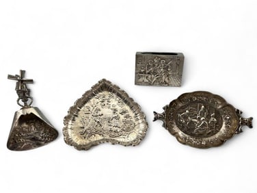 Grouping Of Continental Silver Table Items.