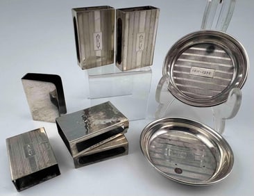 Art Deco Sterling Silver Matchbox Covers & Ashtrays