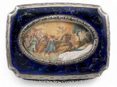 Enameled Silver Snuff Box With Classical Scene