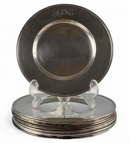 Set Of Twelve Gorham Sterling Silver Dessert Plates