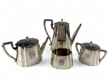 Brock & Co. Art Deco Sterling Silver Tea Set