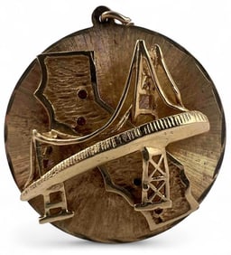 14K Ruby San Francisco Golden Gate Bridge Pendant