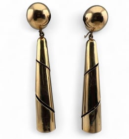 14K Yellow Gold Earrings, Ca. 1970's