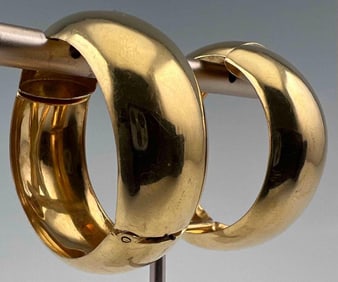 18K Yellow Gold Hoop Earrings