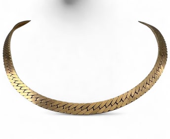 14K Gold Herringbone Necklace