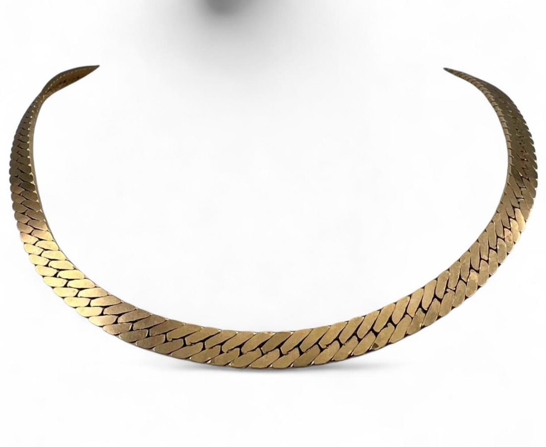 14K Gold Herringbone Necklace (1 of 5)