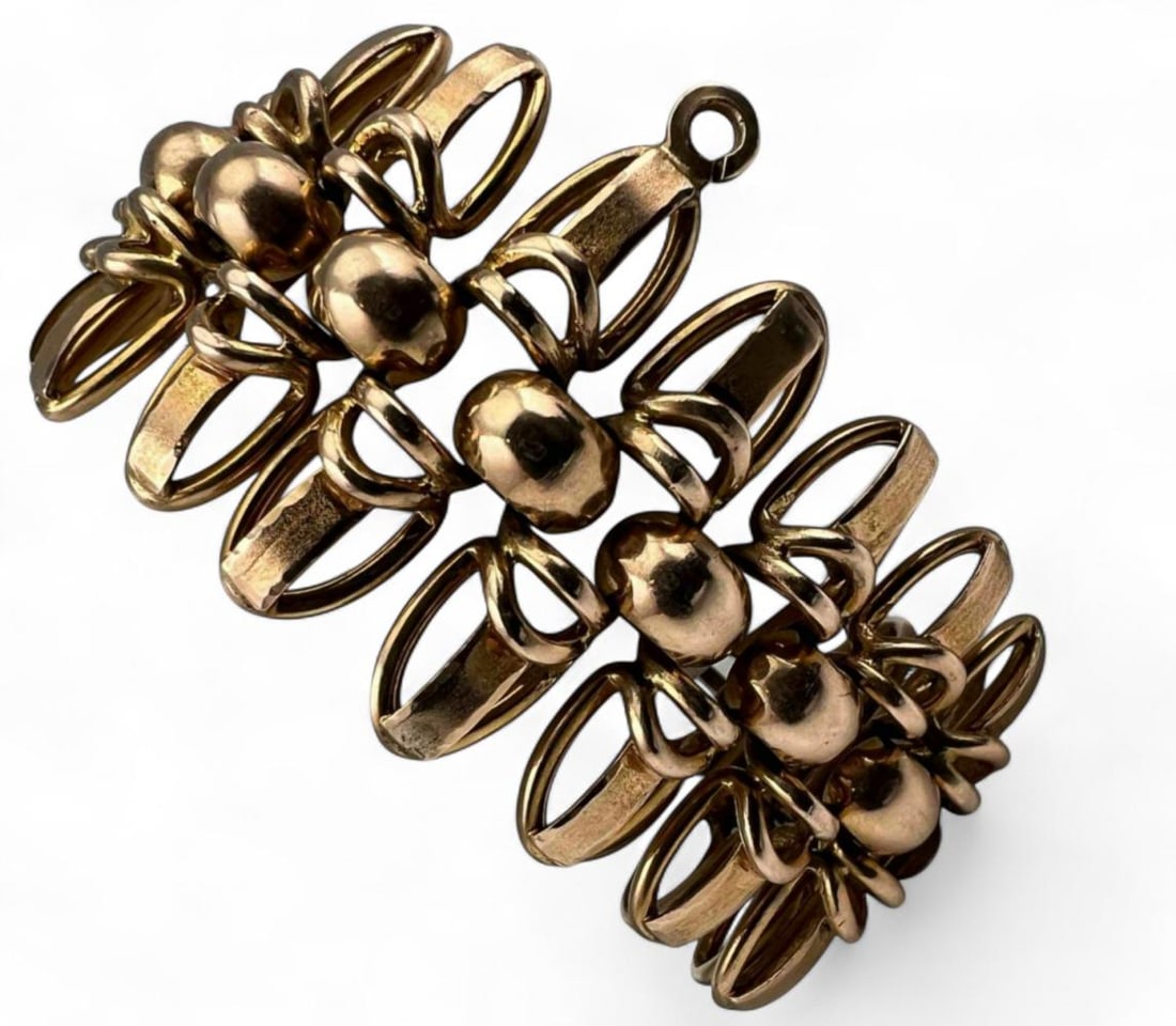 14K Mid Century Yellow Gold Bracelet (1 of 8)