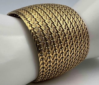 18K Woven Yellow Gold Bracelet