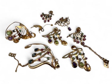 14K Gem Set Scrap Gold Lot, 17.6g