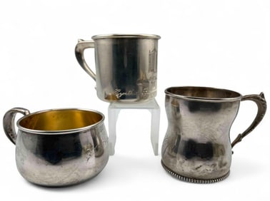 Three Sterling Silver Baby Cups