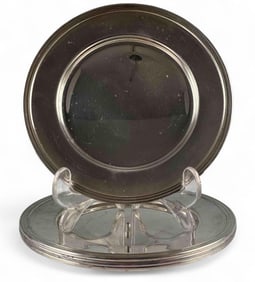 Four Sterling Silver Dessert Plates