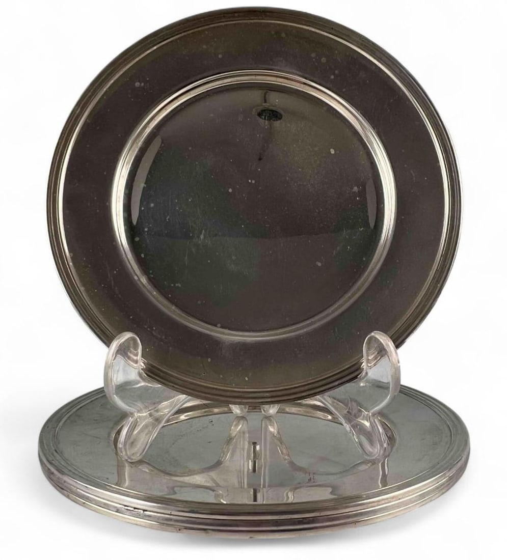 Four Sterling Silver Dessert Plates (1 of 4)