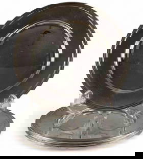 Four Sterling Silver Dessert Plates: Four Sterling Silver Dessert Plates, 269.8g. Marked "Sterling." Each approximately 6.0in. ALL CREDIT CARDS WILL BE MANUALLY VERIFIED PRIOR TO SHIPMENT.