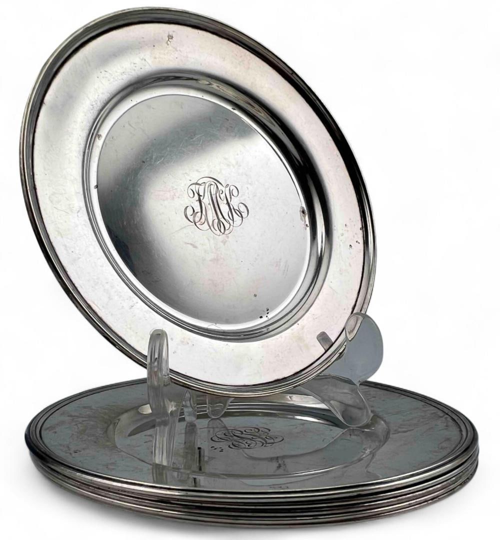 Six Sterling Silver Dessert Plates (1 of 8)