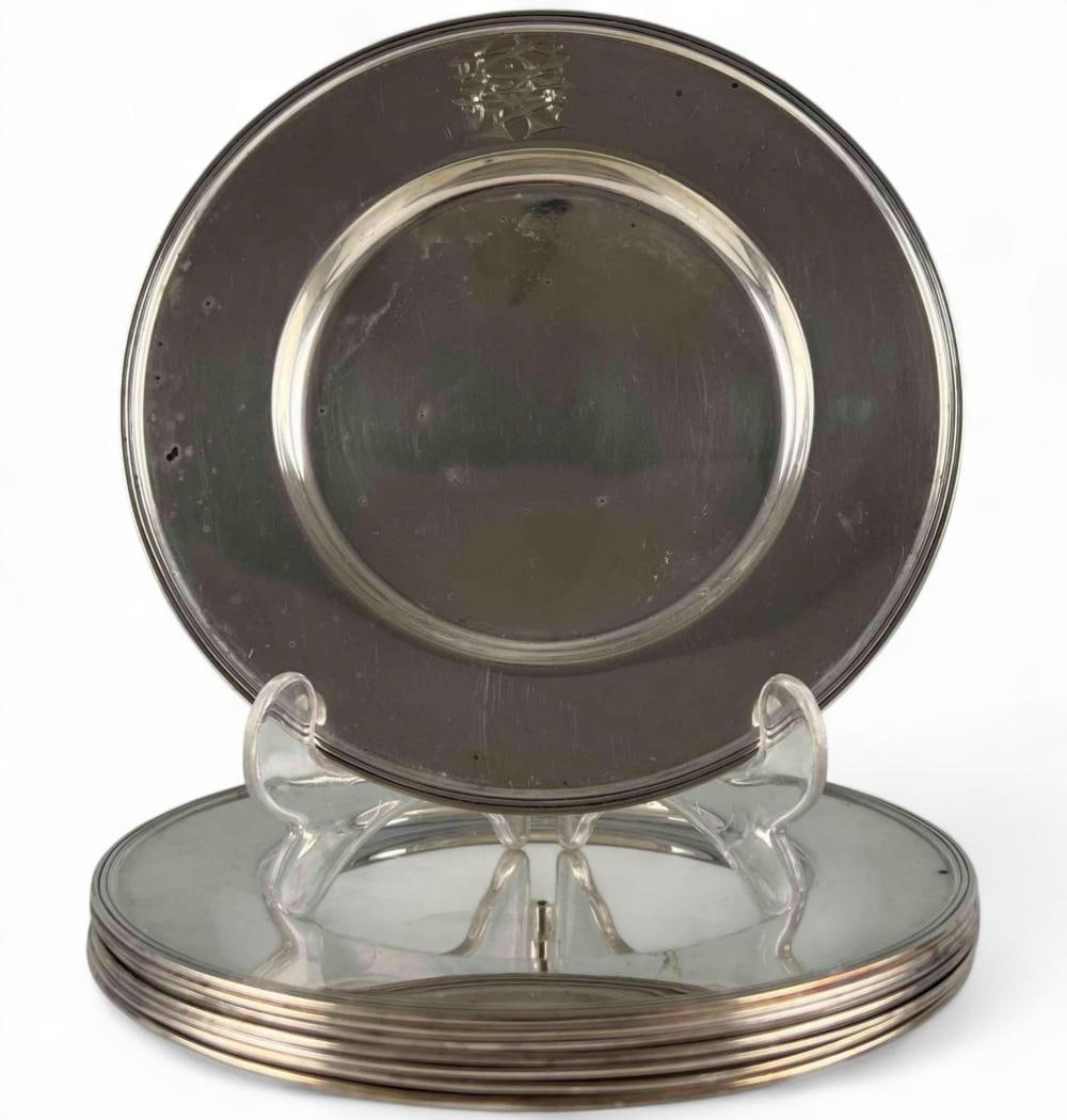 Set Of Eight Sterling Silver Dessert Plates (1 of 5)
