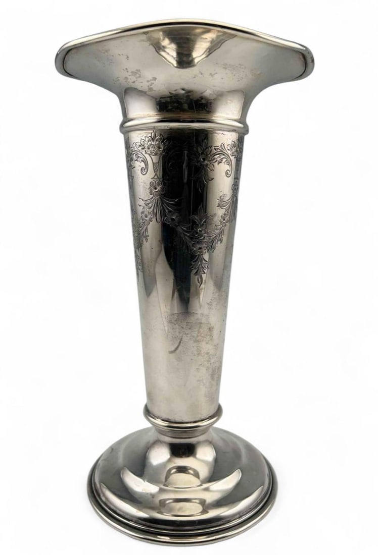 Etched Sterling Silver Flower Vase (1 of 7)